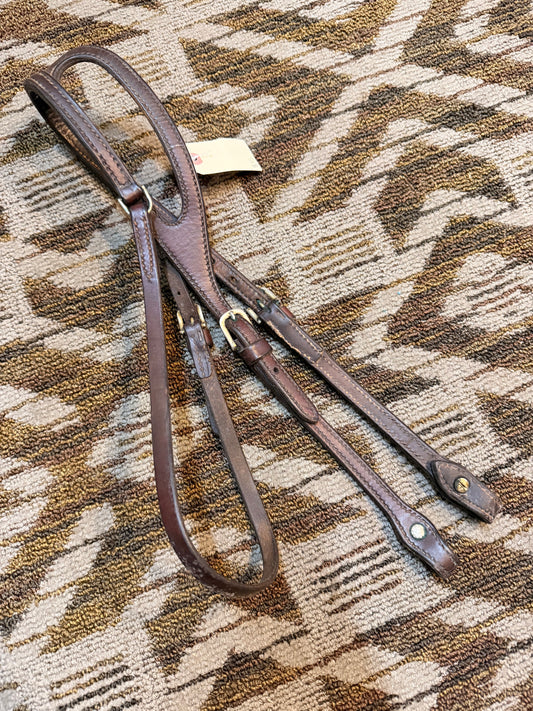 Leather One Ear Headstall w/ Throatlatch
