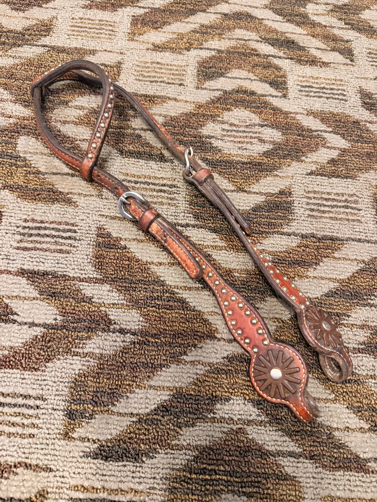 Studded One Ear Headstall w/ Rowels