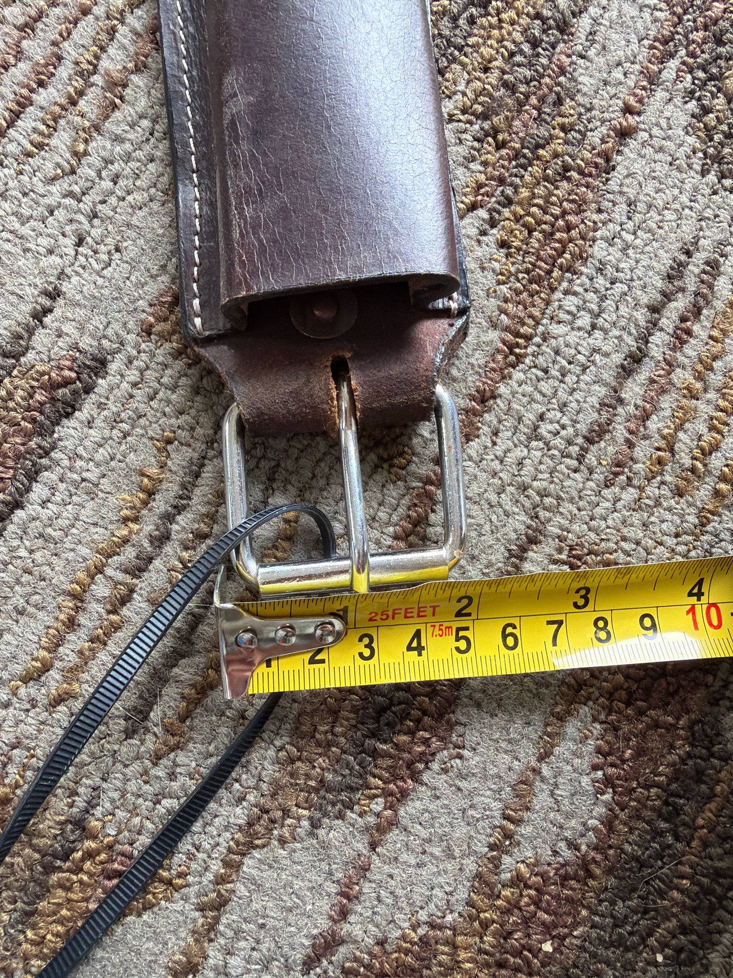Dark Brown Tooled Back Cinch - 38”
