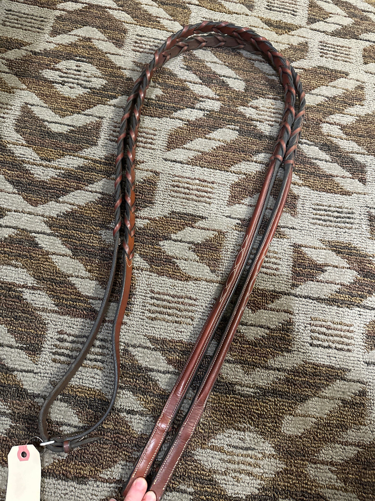 Chestnut Fancy Stitched Laced Reins
