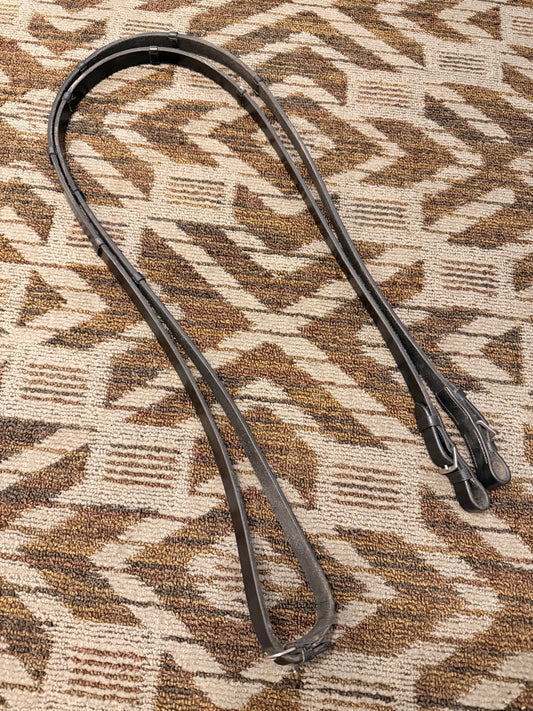 Black Oak Leather Reins w/ Notches