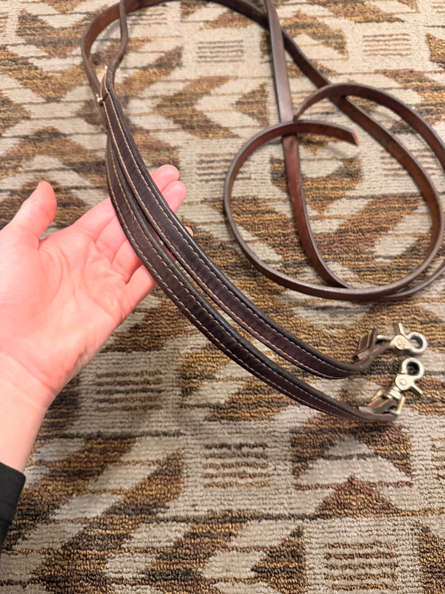 Leather Stitched Split Reins