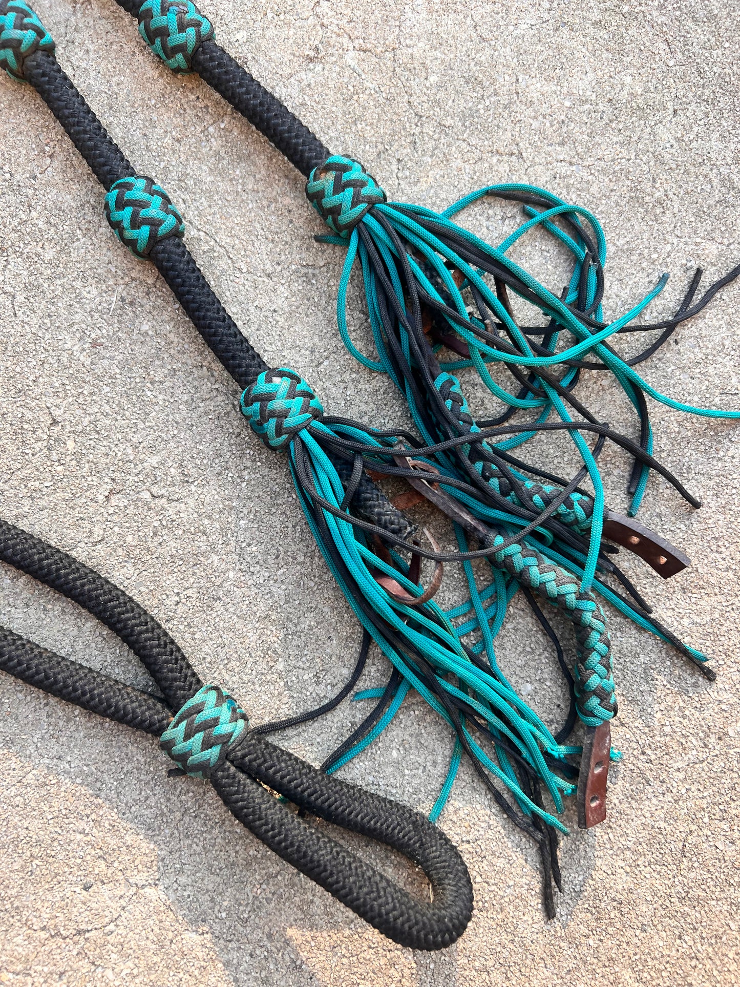 Blue Fringe Loop Reins