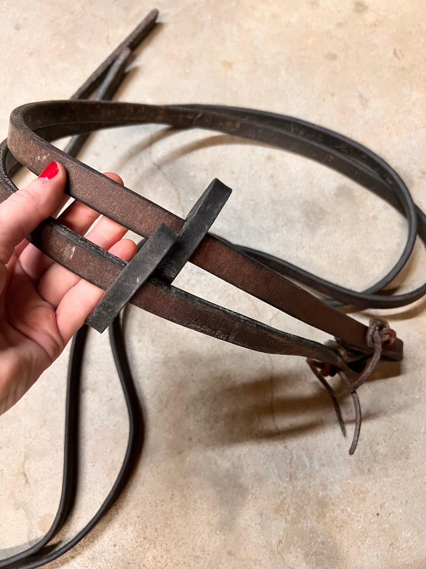 Leather Split Reins w/ Stoppers