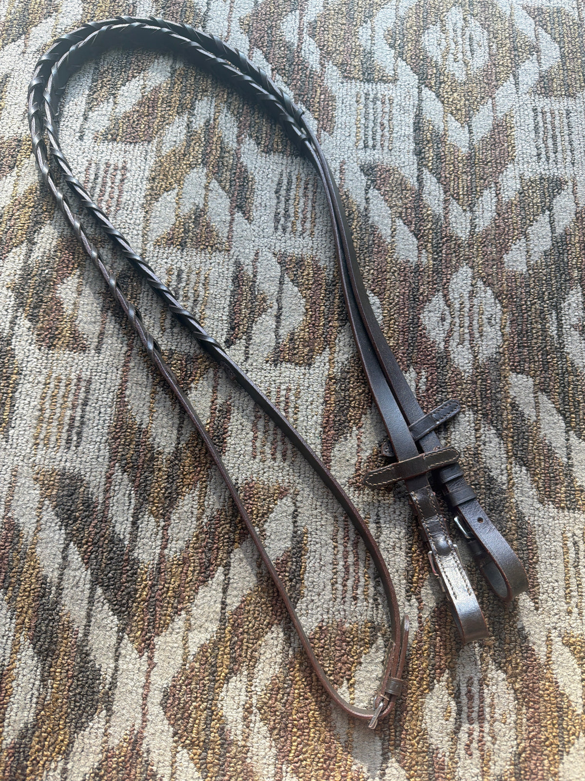 Brown Laced Reins w/ Stoppers