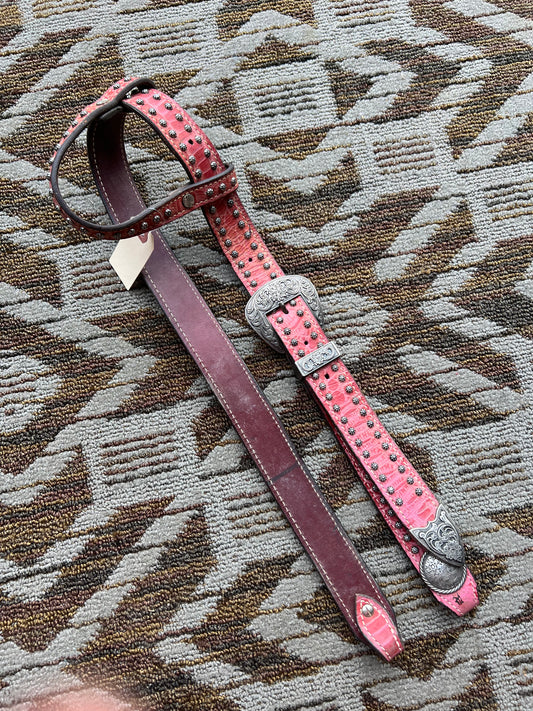 Pink Studded Belt Headstall