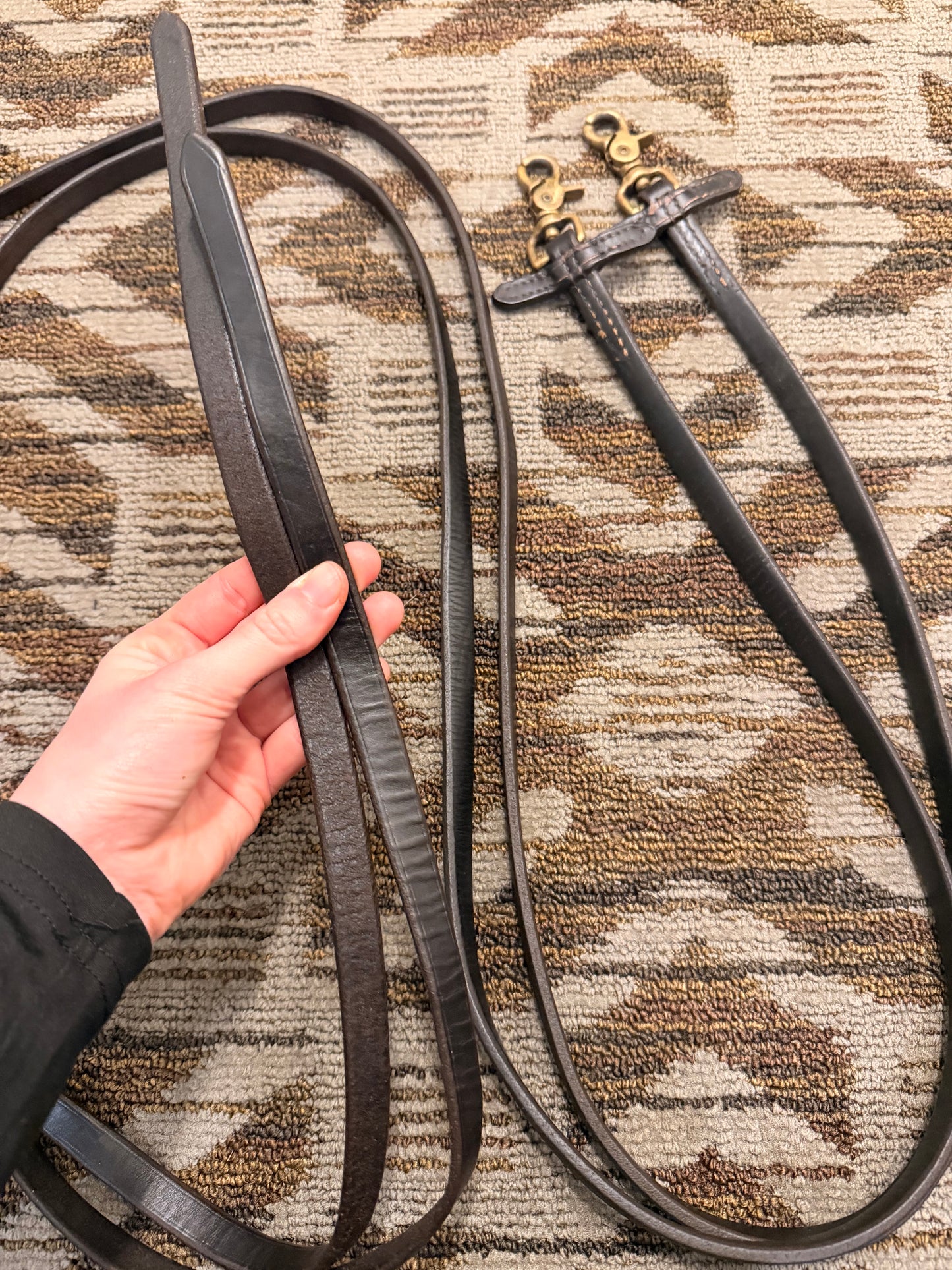 Soft Leather Split Reins w/ Stoppers