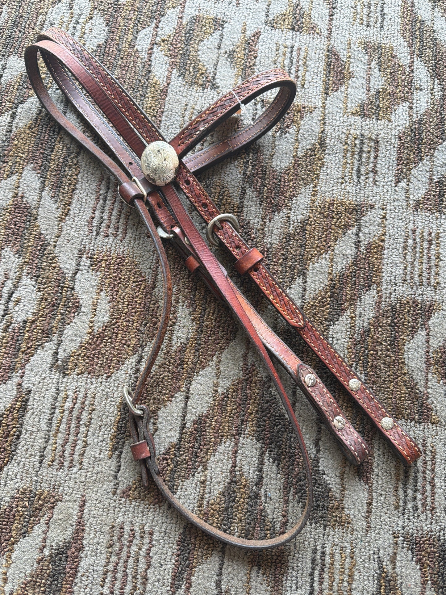 Basketwoven Leather Headstall