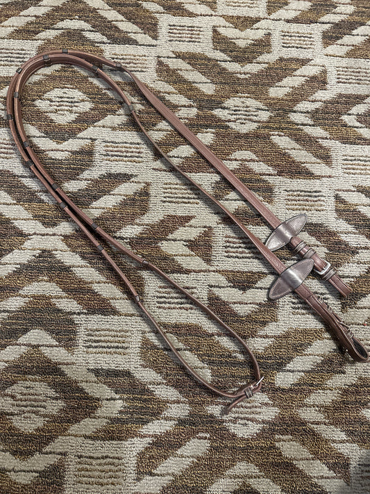 Brown Calf Lined Rubber Grip Reins