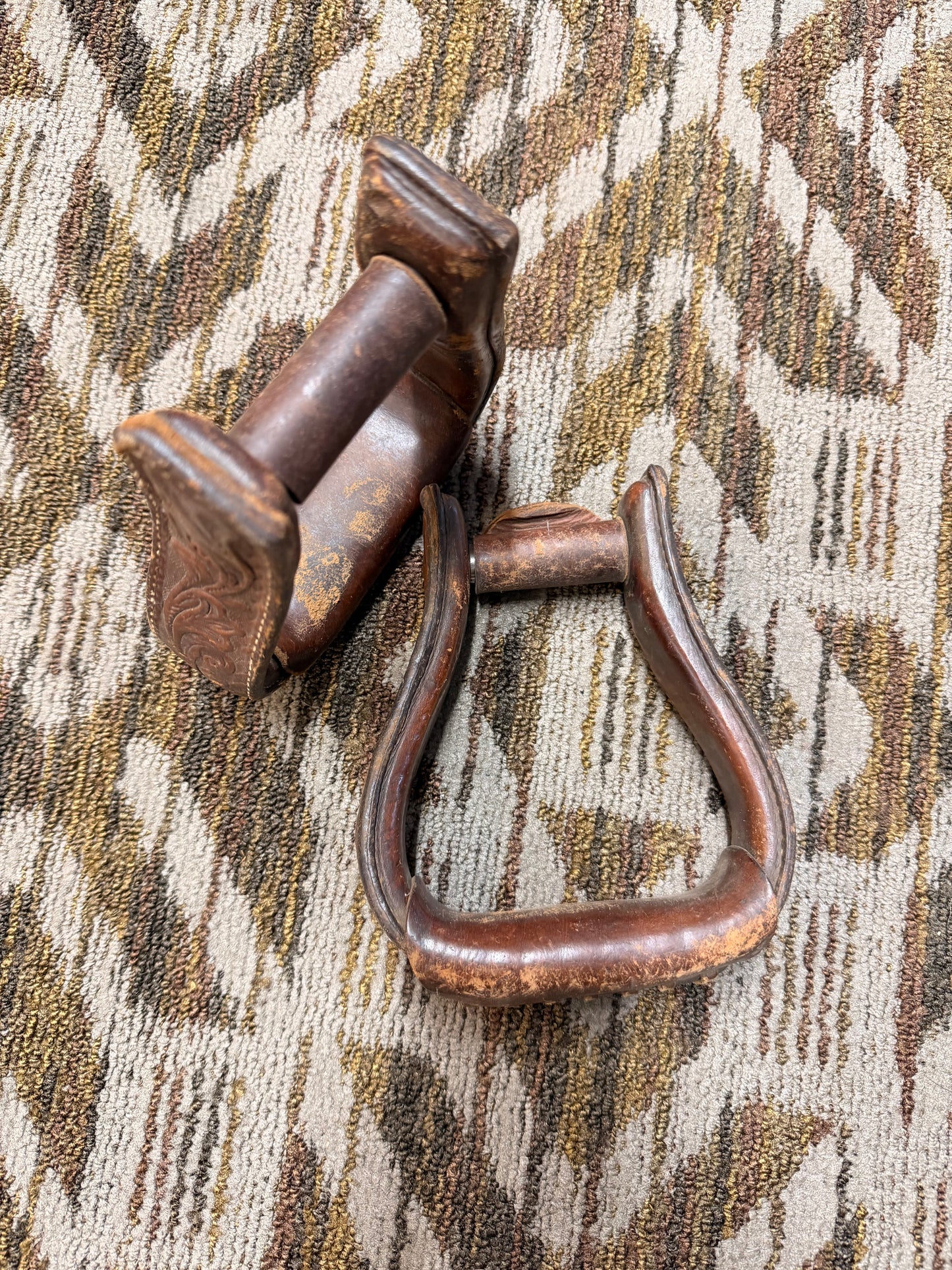 Leather Tooled Stirrups