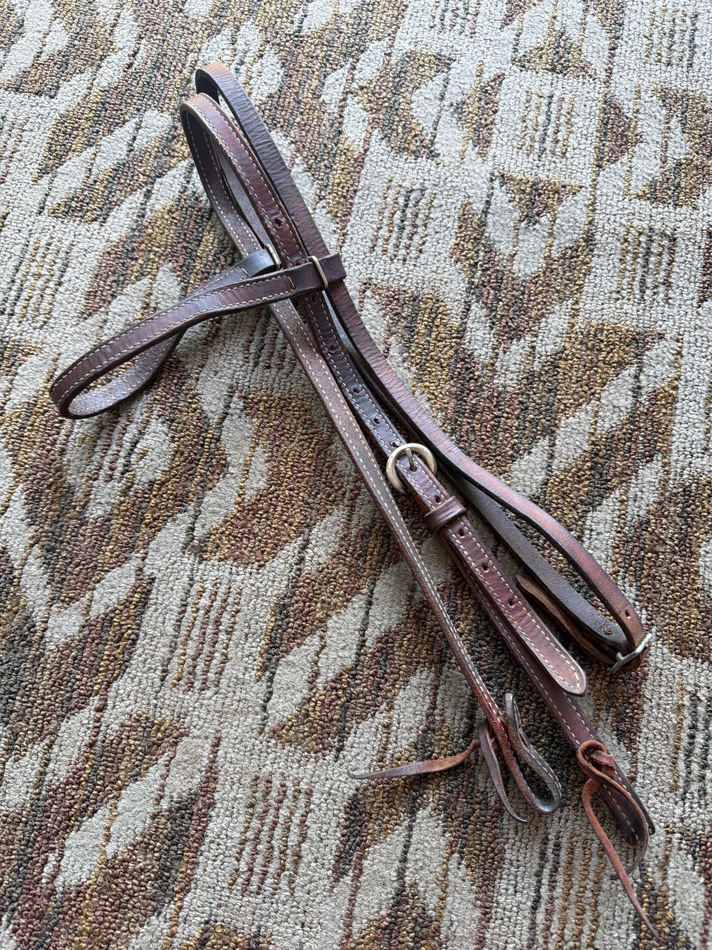 Dark Brown Stitched Headstall