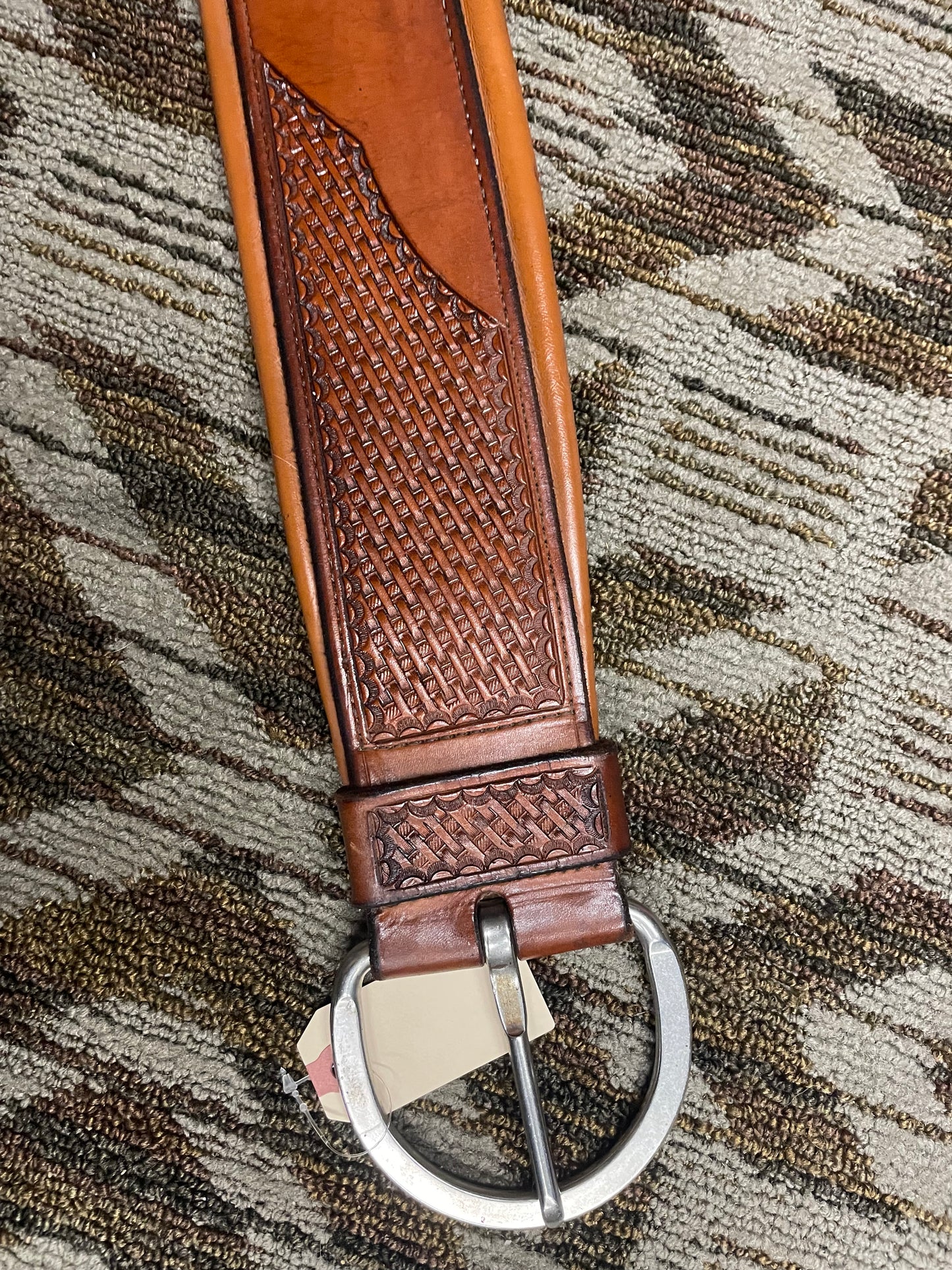 Tooled Leather Cinch - 36”