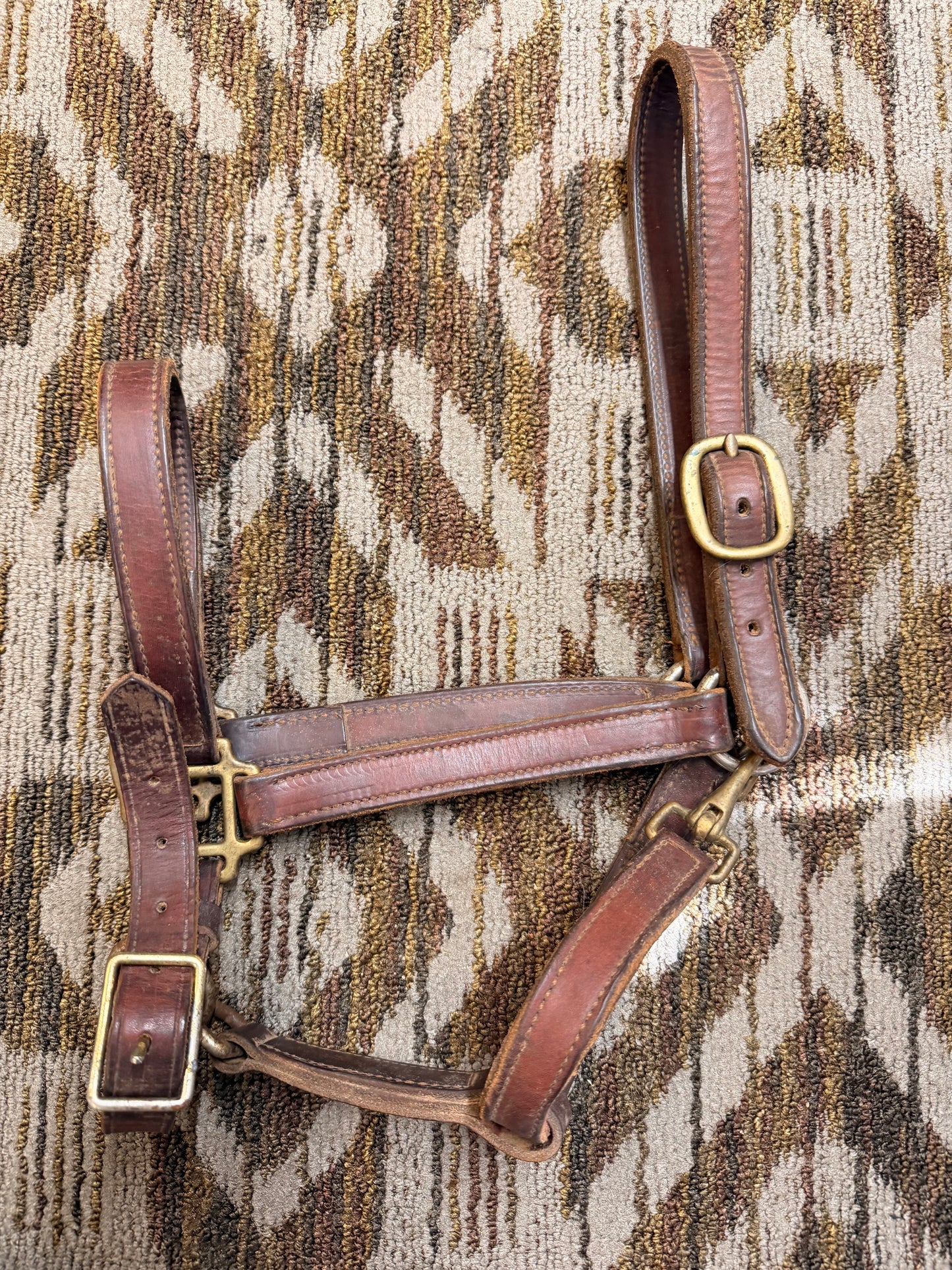 Double Stitched Oversized Leather Halter