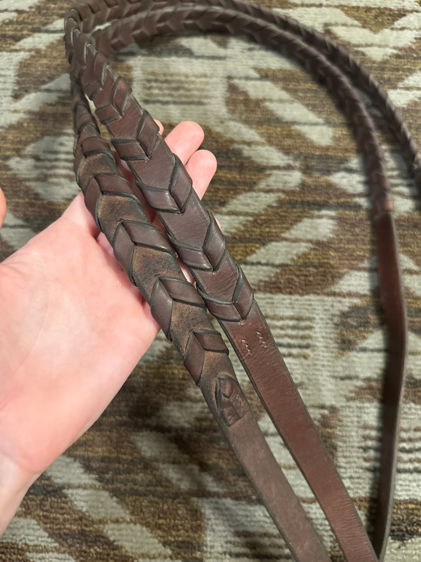 Brown Extra Long Laced Reins