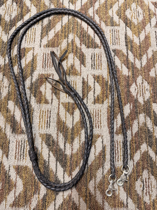 Black Rolled Split Reins