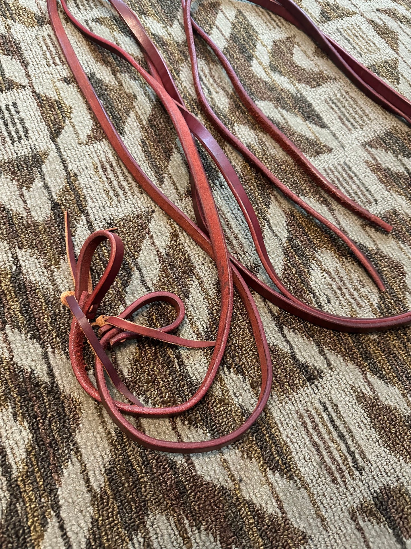 Red Leather Split Reins