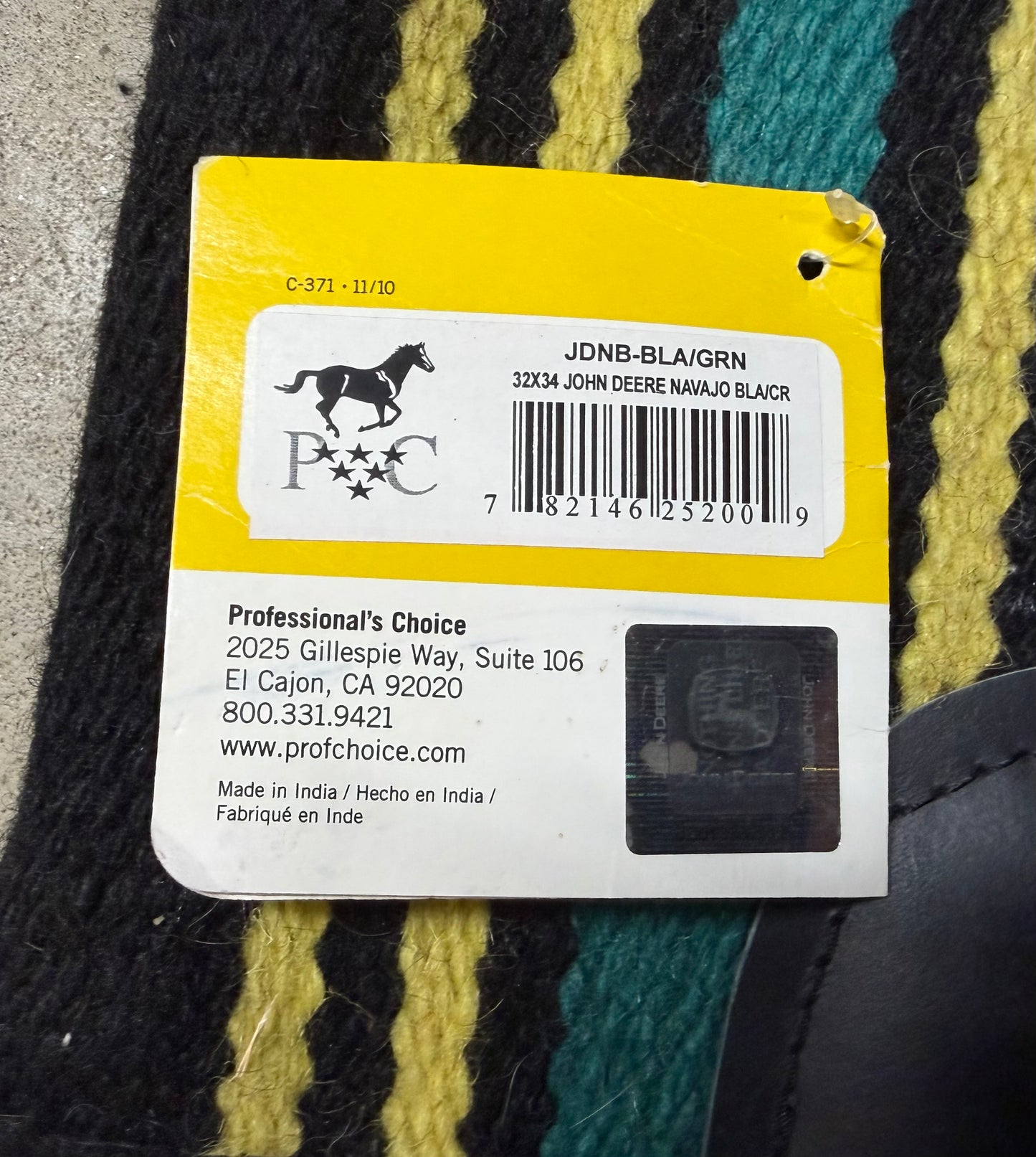 Professional Choice John Deere Saddle Blanket