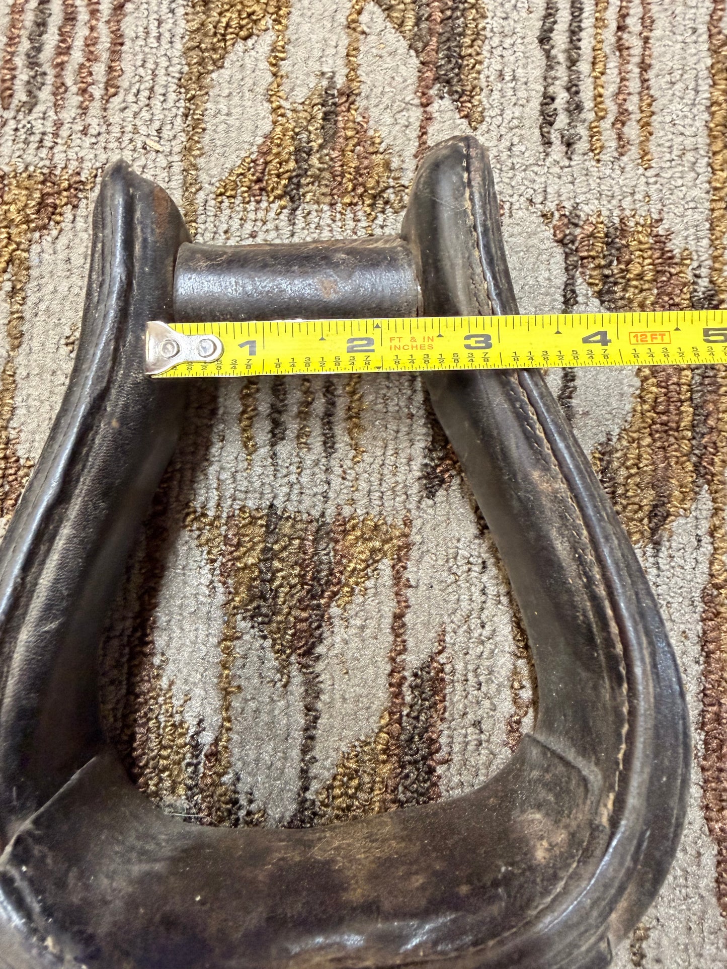 Black Tooled Leather Stirrups