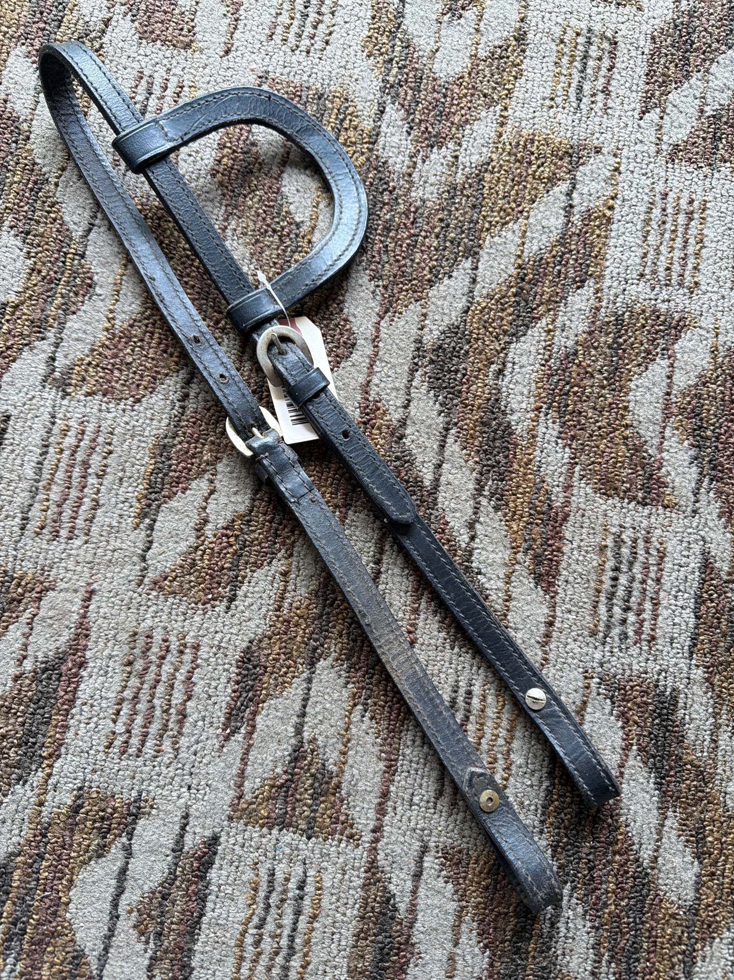 Black Leather One Ear Headstall