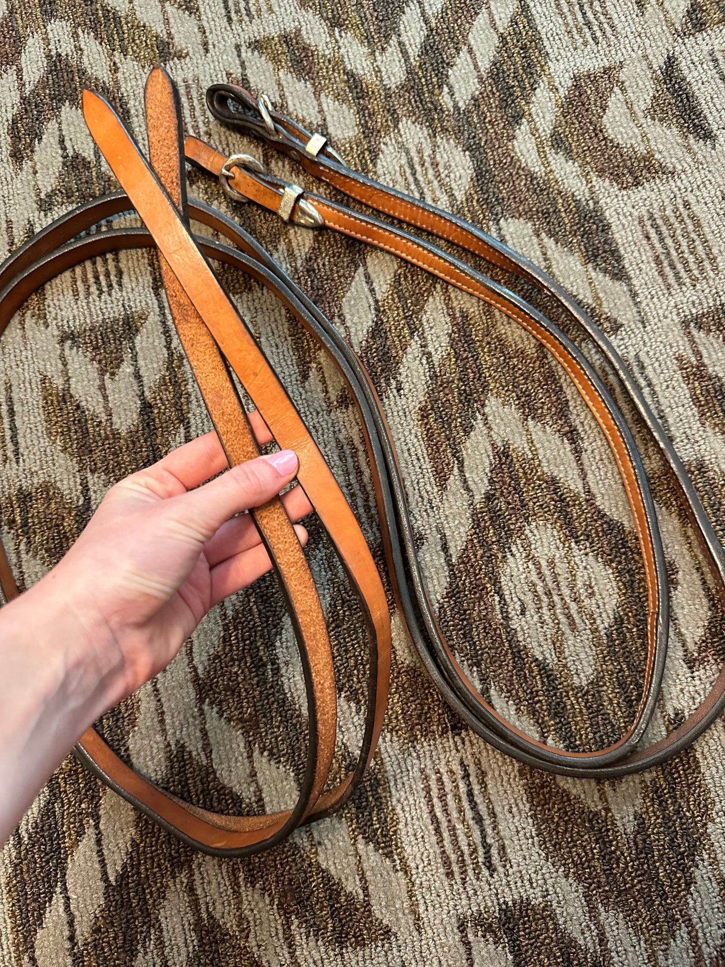 Light Oil Quick Change Split Reins w/ Silver