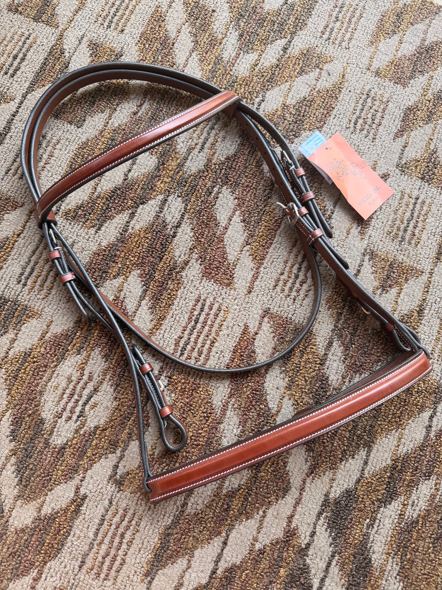 New VNK Brown Stitched Bridle