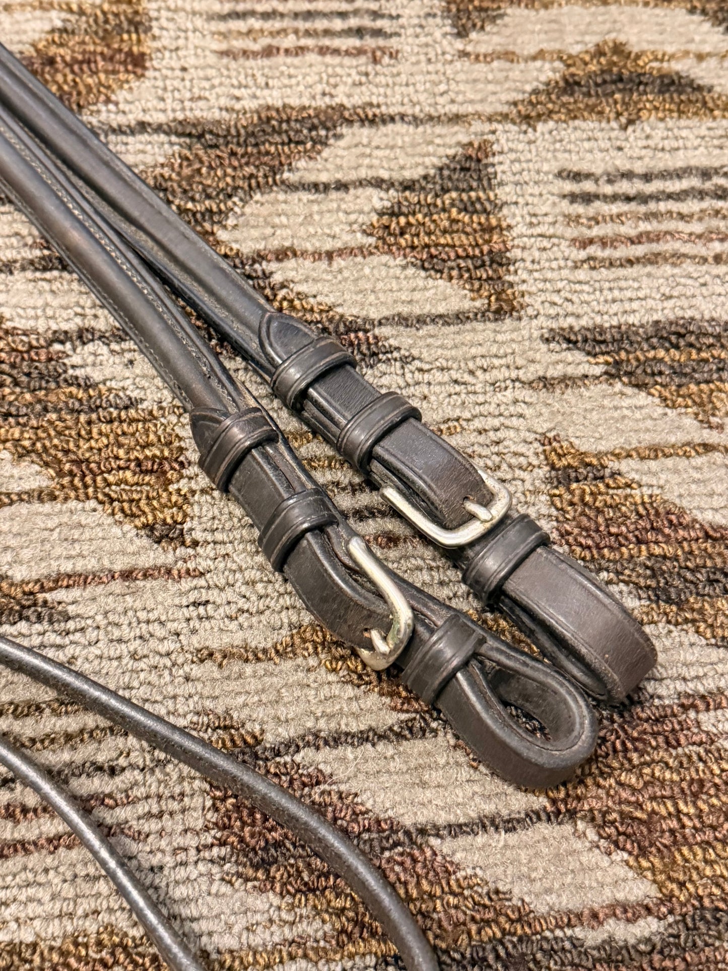 Bobby’s English Tack Extra Long Brown Leather Notched Reins