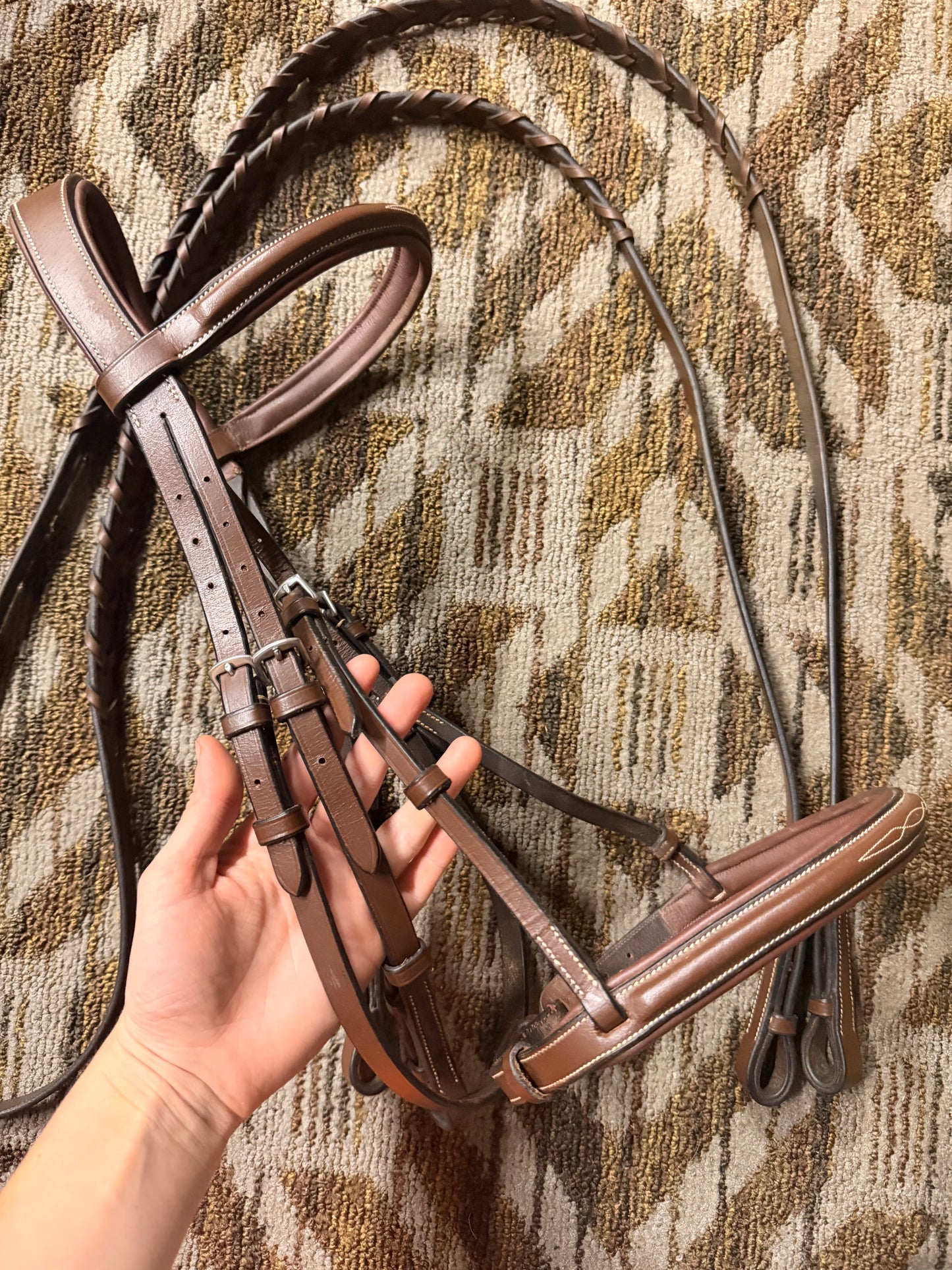 HDR Padded Anatomical Fancy Stitched Bridle w/ Matching Reins