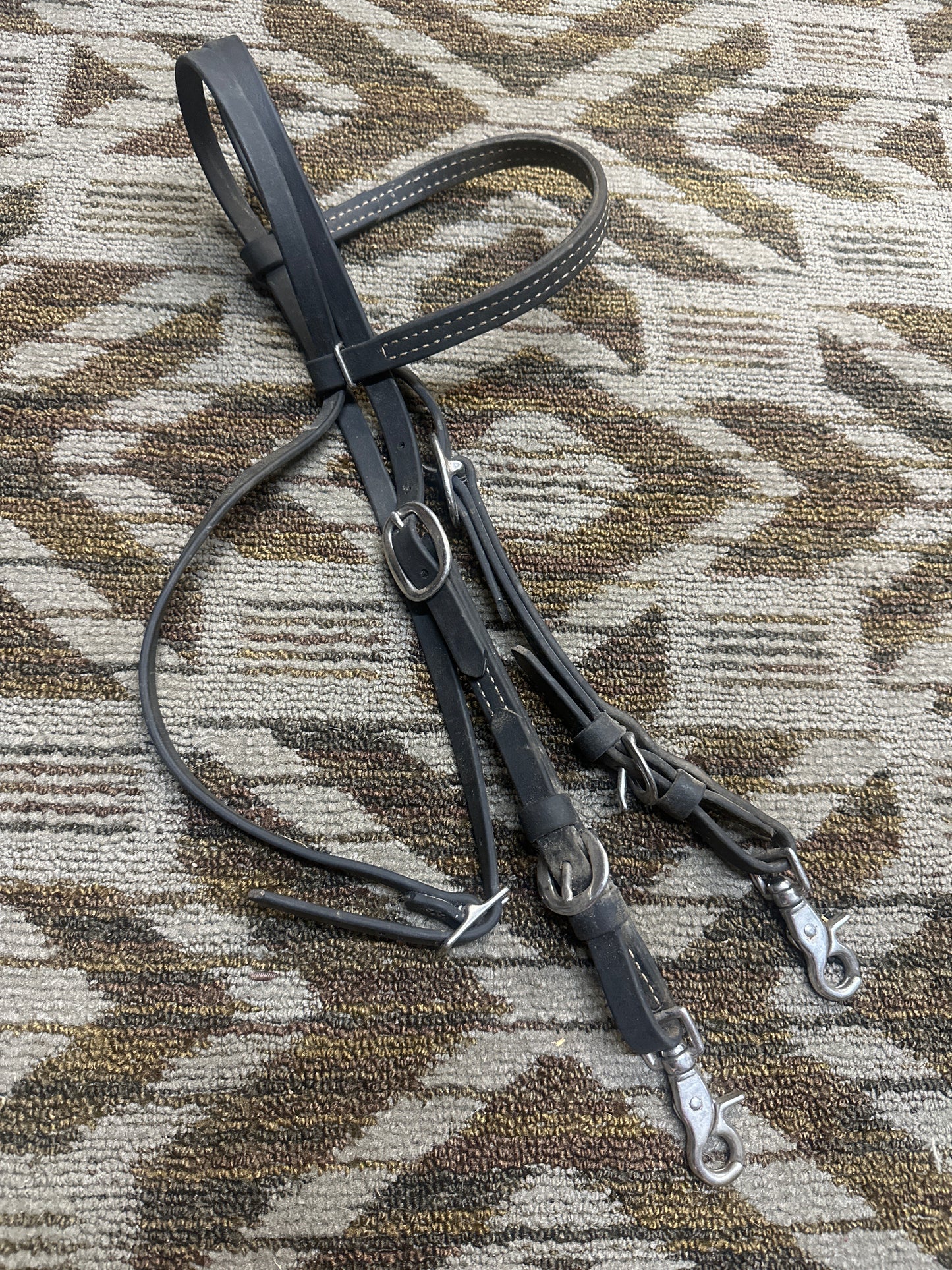 Black Biothane Headstall w/ Buckles