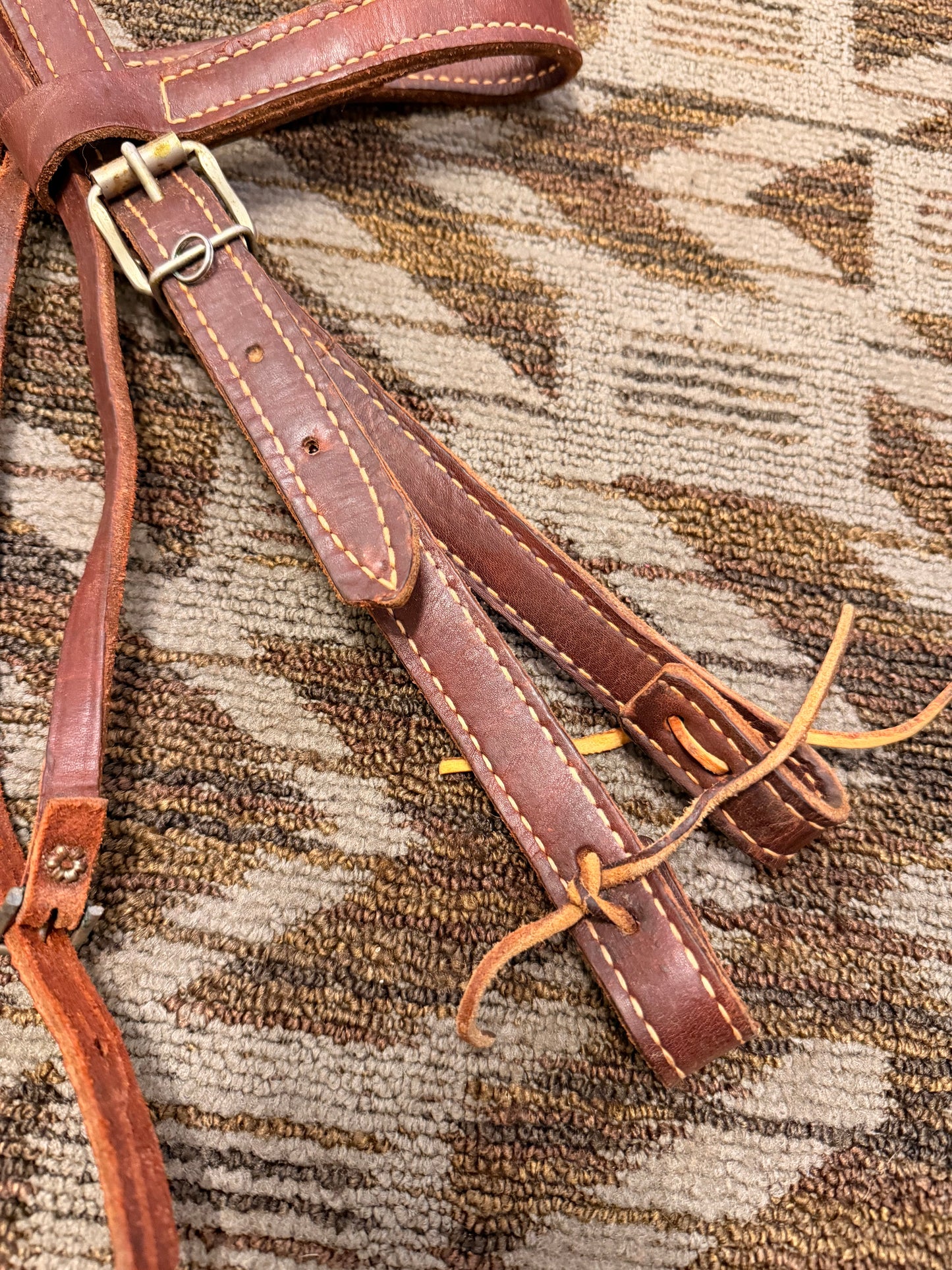 Thick Leather Stitched Headstall