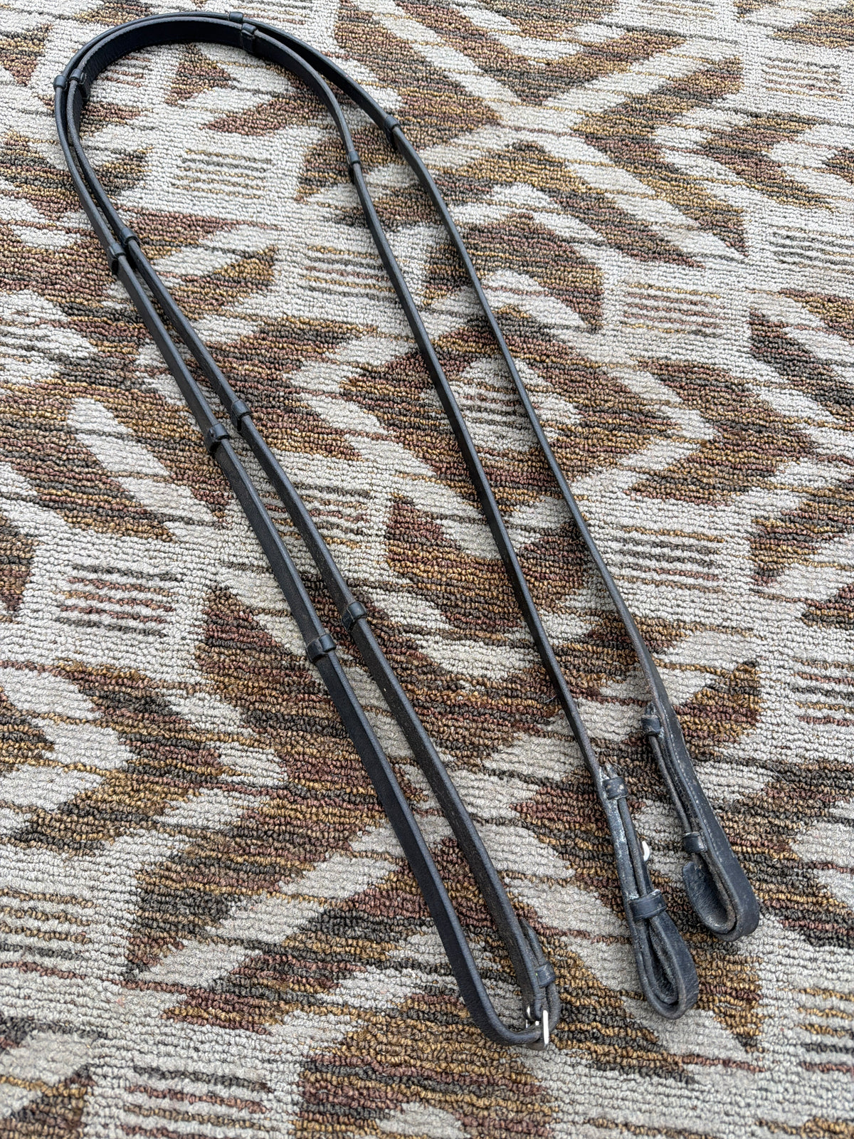 Soft Black Reins w/ Hand Stops