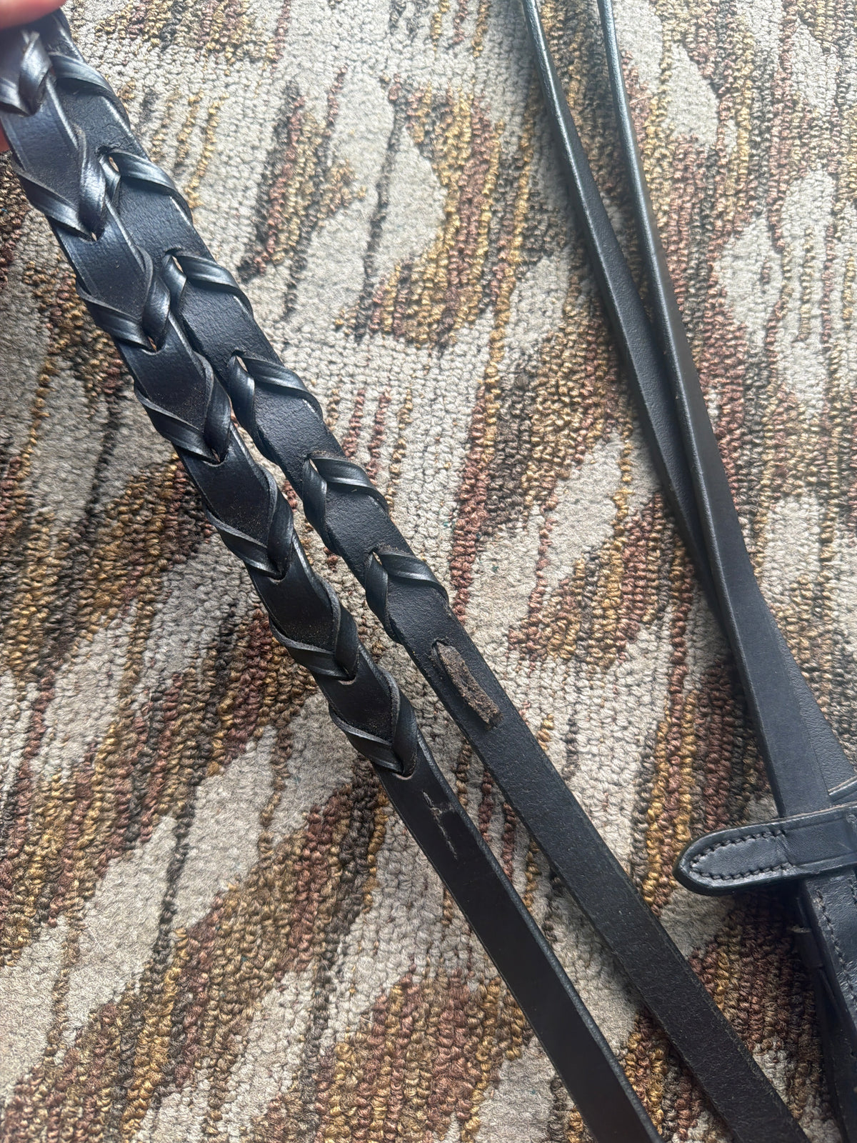Black Laced Reins w/ Stoppers