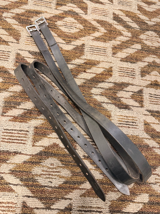 Passier Black Stirrup Leathers - 58”