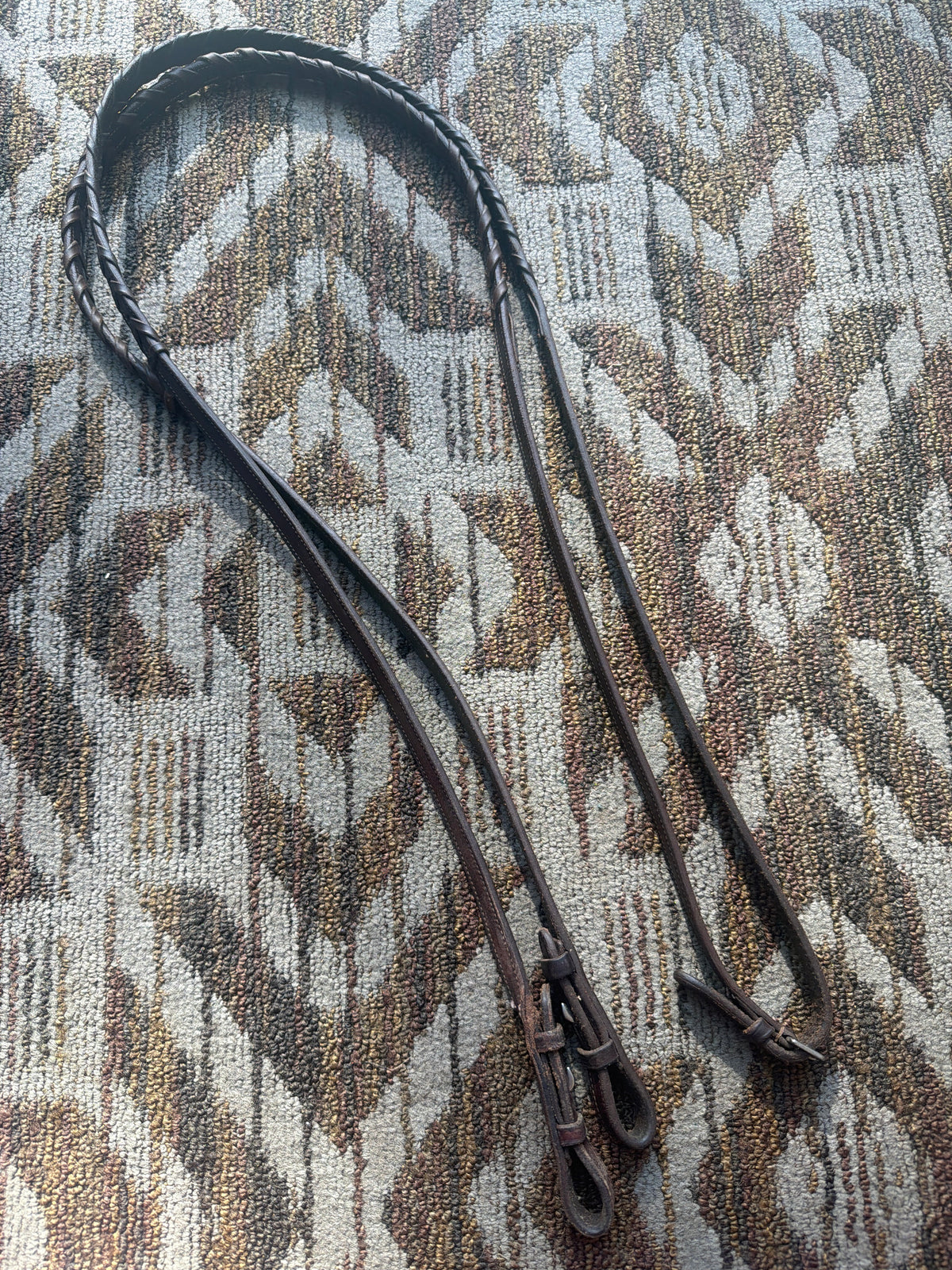 Lined Fancy Stitched Laced Reins
