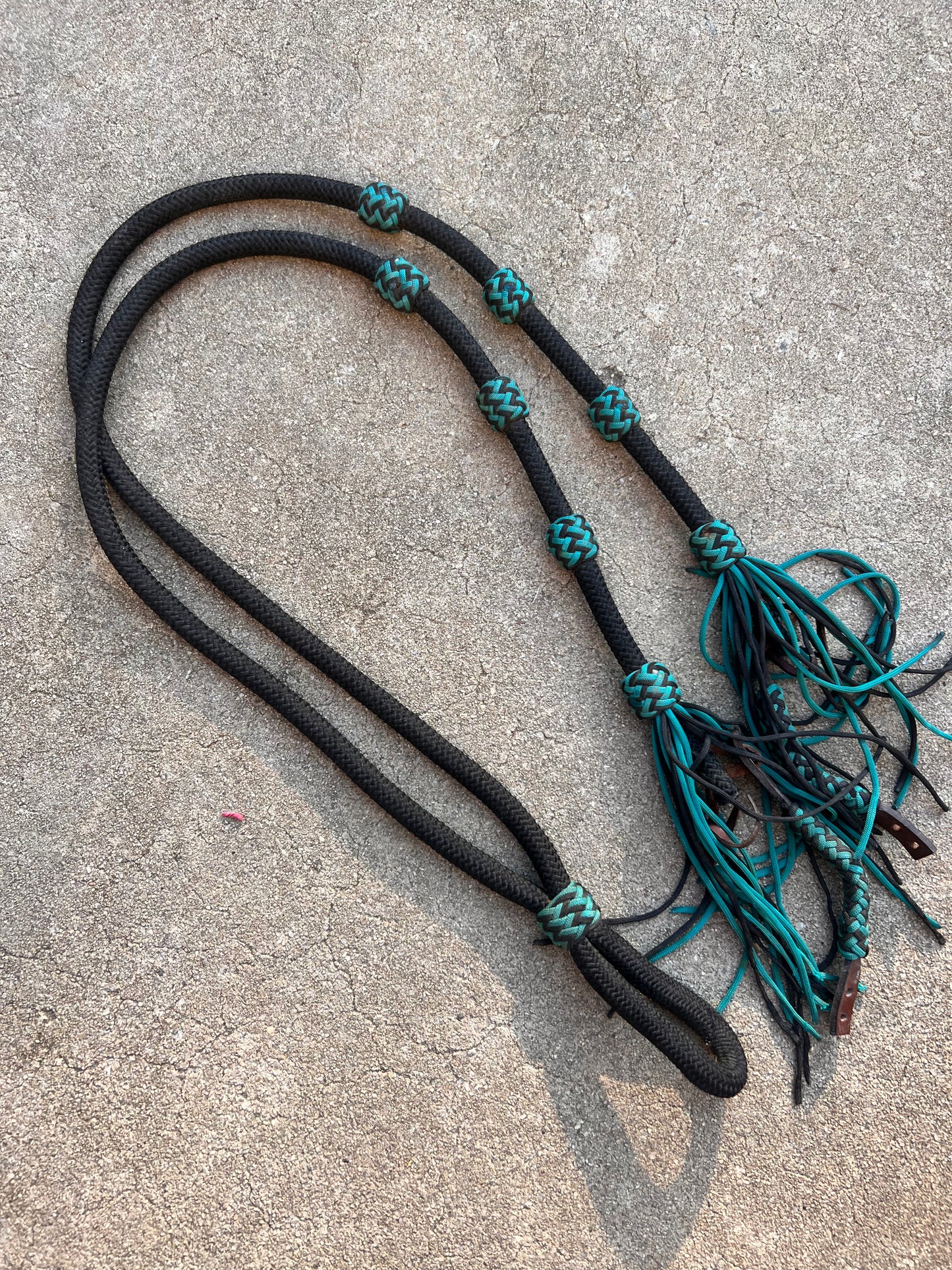 Blue Fringe Loop Reins