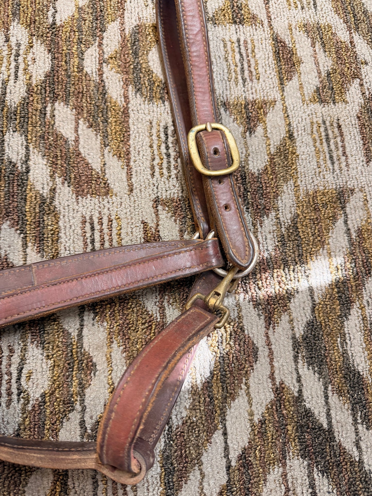 Double Stitched Oversized Leather Halter