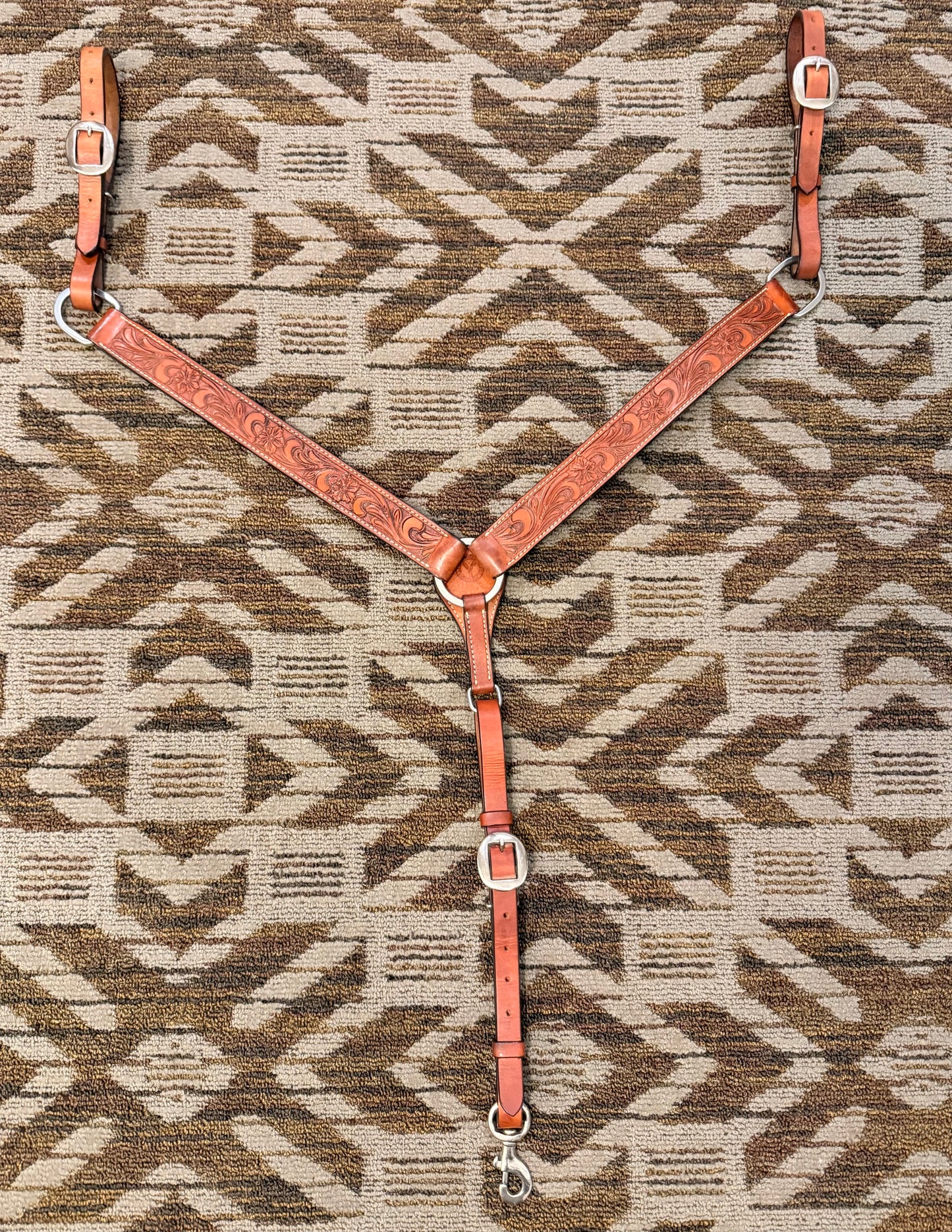 Circle Y Floral Tooled Breastcollar