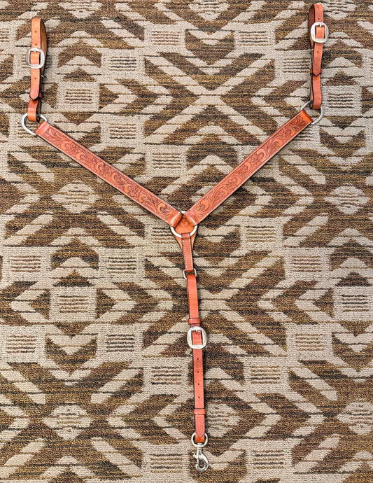 Circle Y Floral Tooled Breastcollar