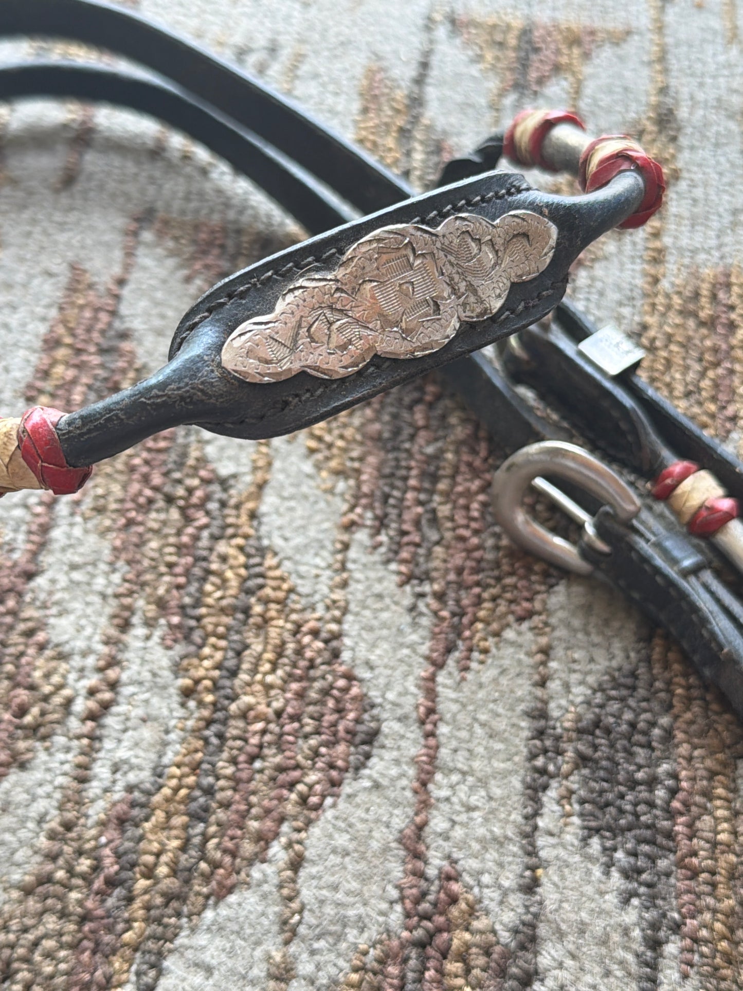 Black Show Headstall w/ Silver Accents