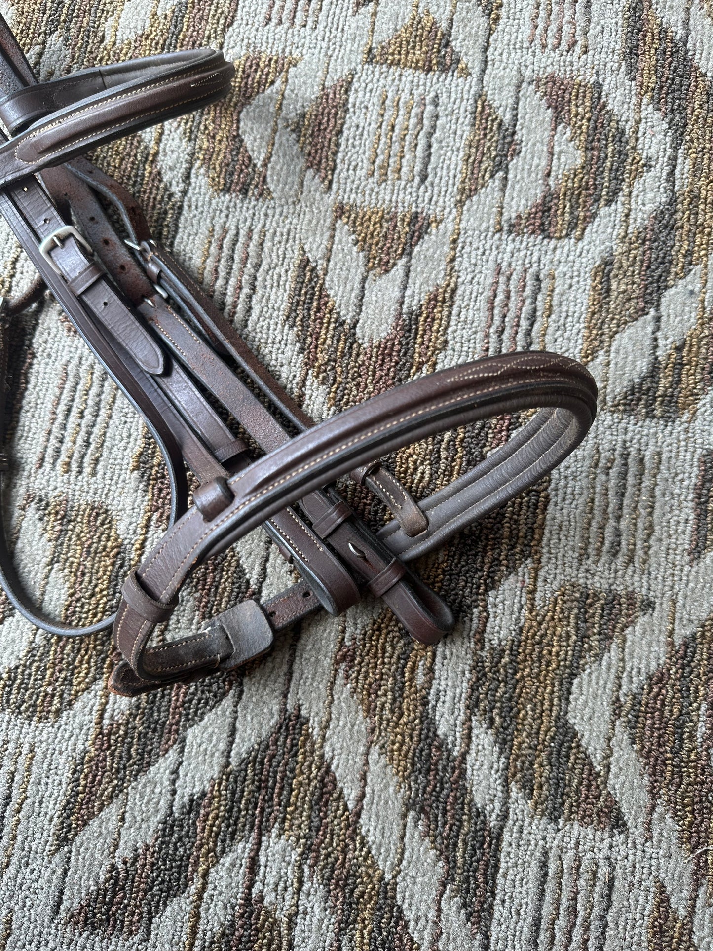 Brown Padded Fancy Stitched Bridle