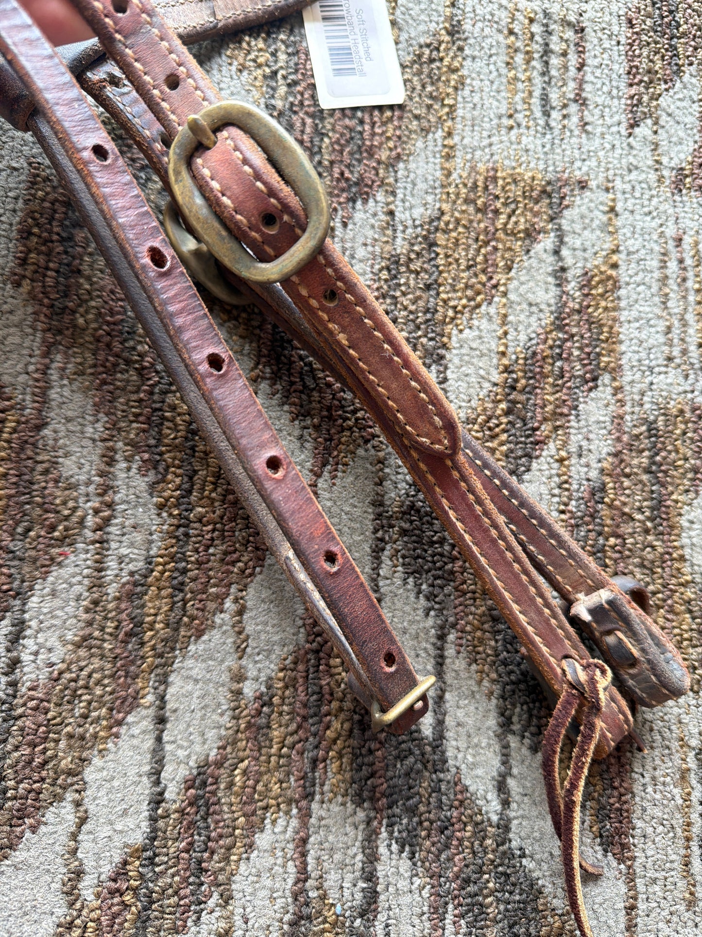 Soft Stitched Headstall w/ Brass Hardware