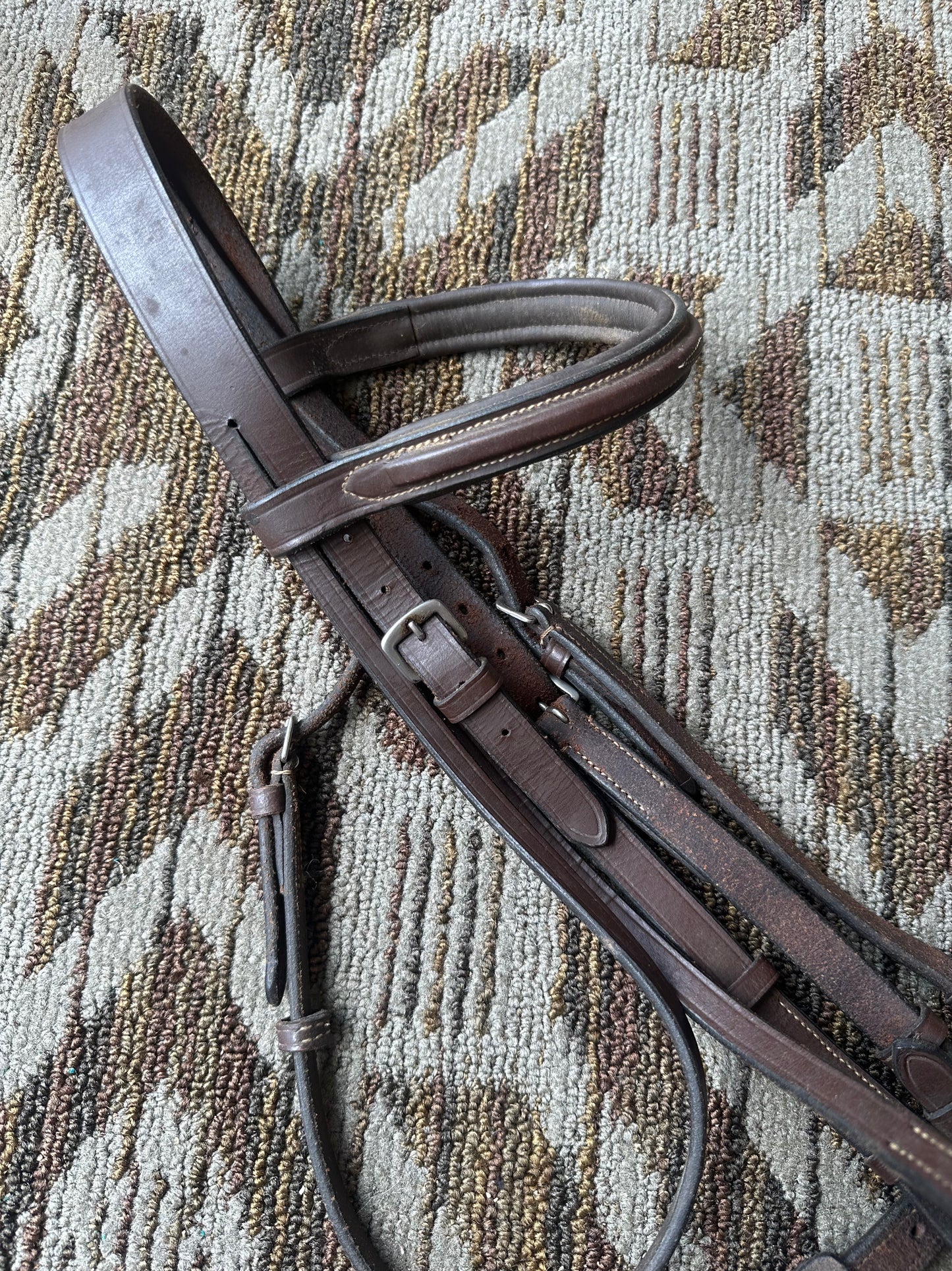 Brown Padded Fancy Stitched Bridle