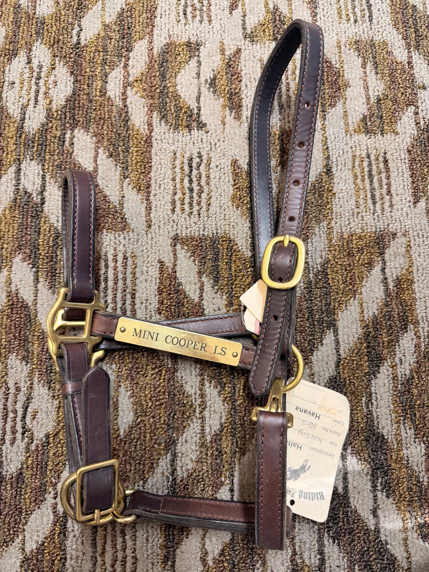 New Yearling Leather Halter w/ Nameplate