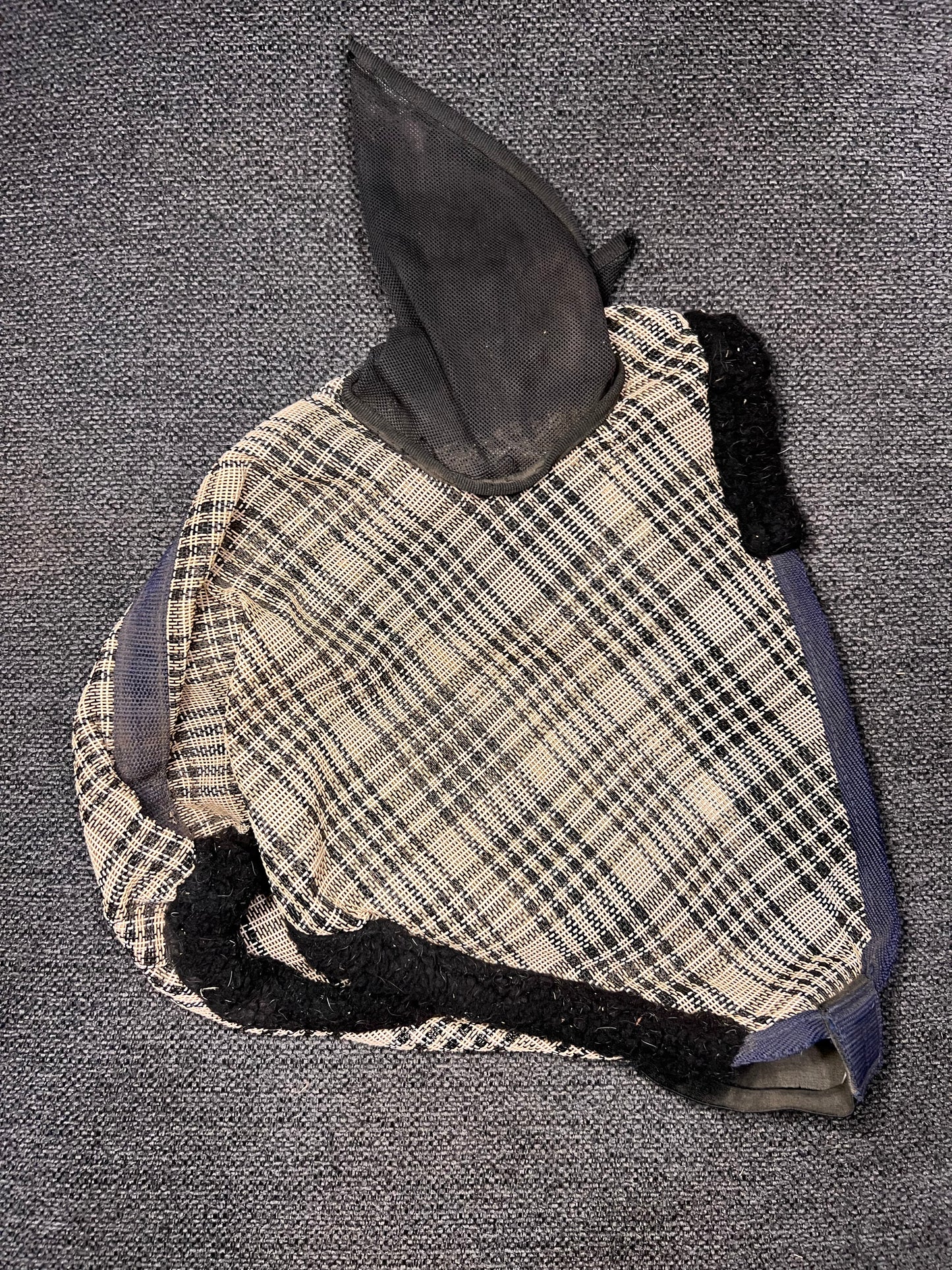 Plaid Fly Mask w/ Ears - Cob