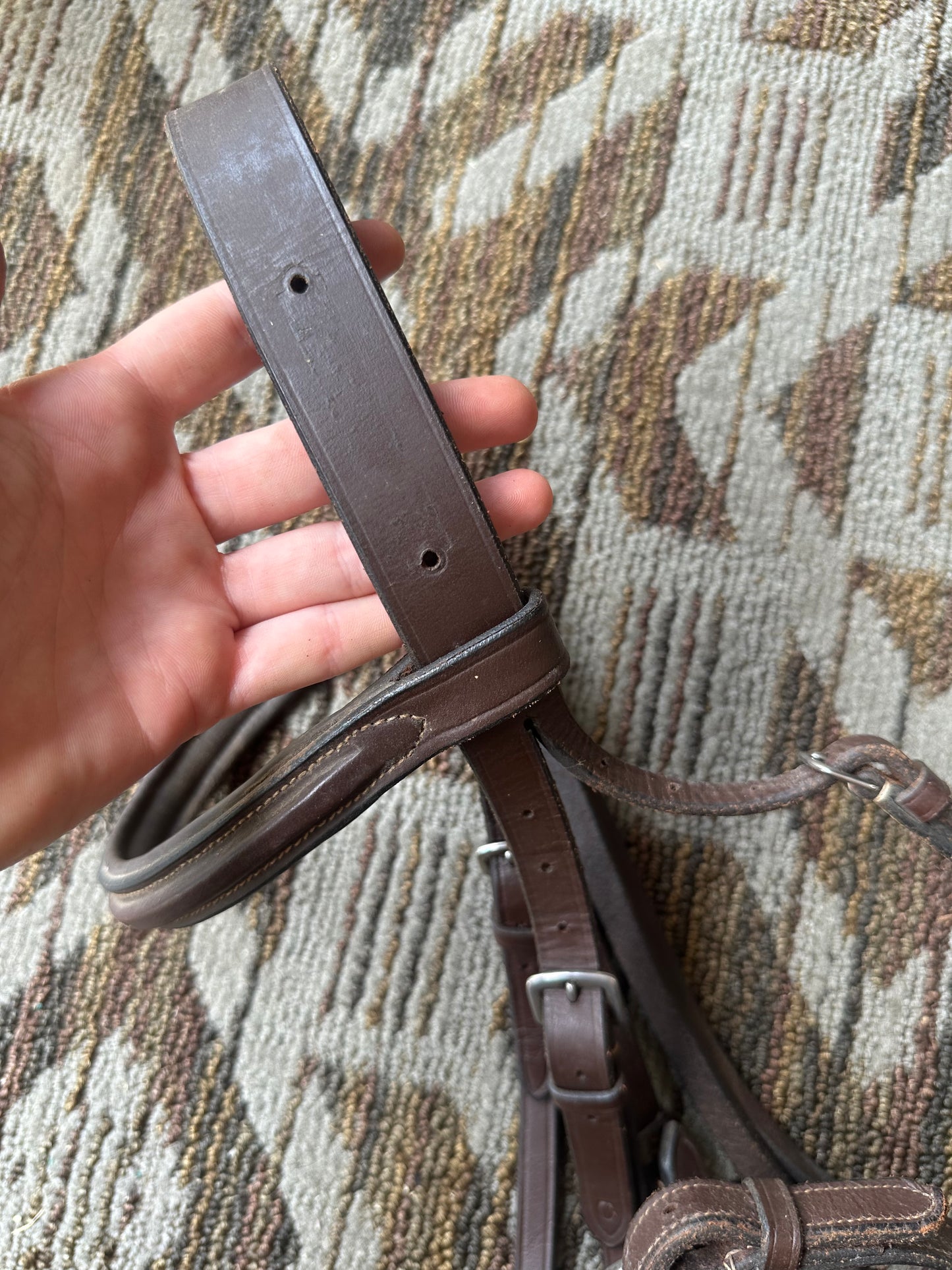 Brown Padded Fancy Stitched Bridle