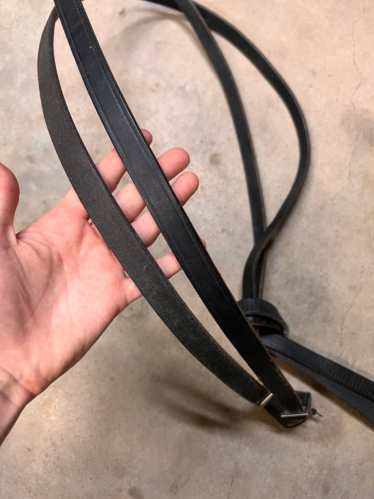 Black Leather Split Reins