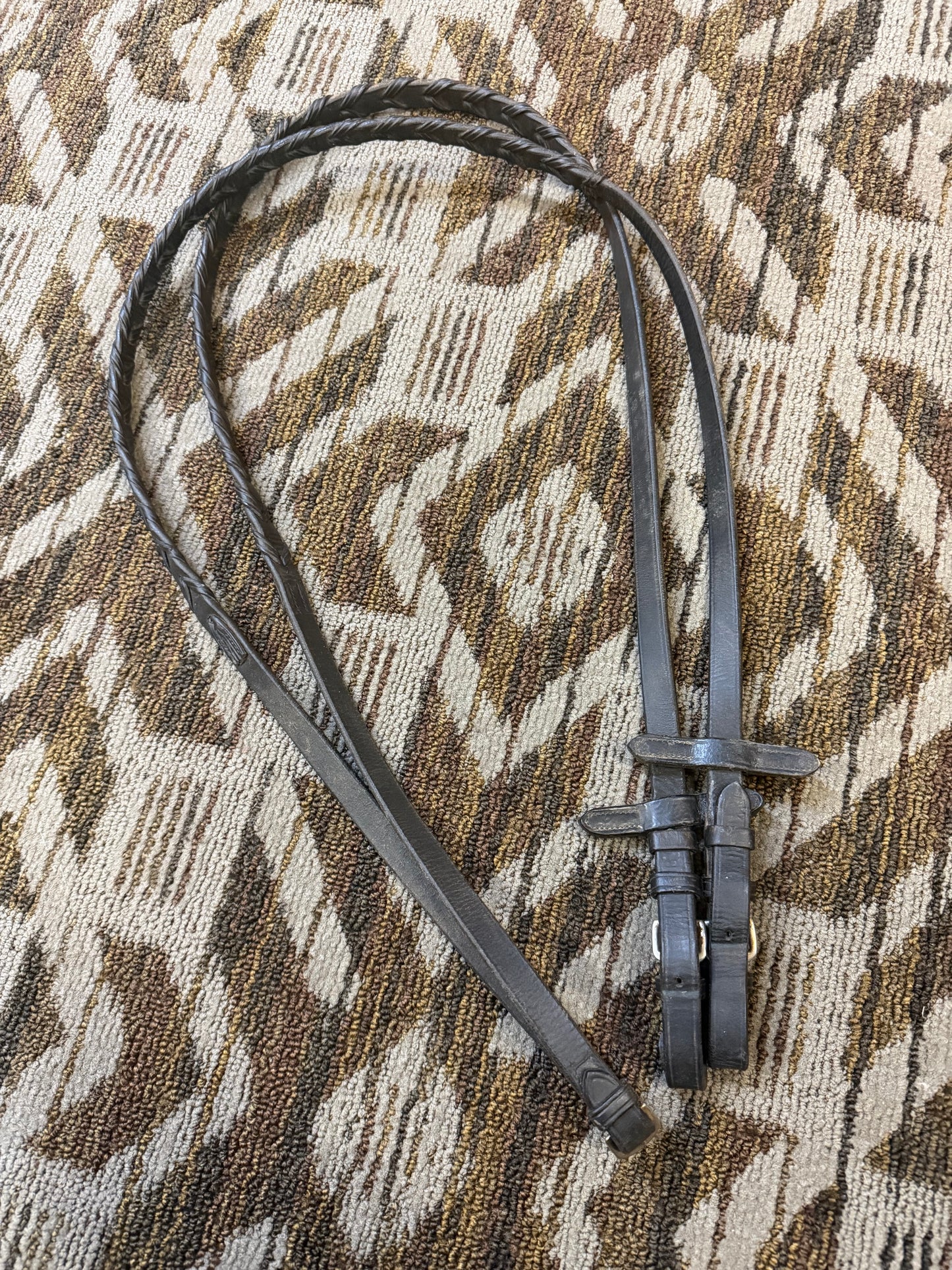 Black Laced Reins w/ Stoppers