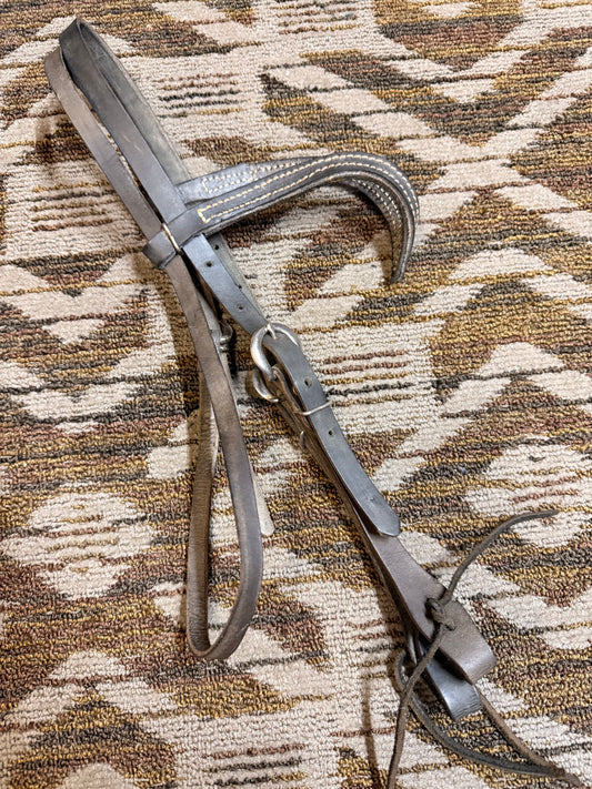 Black Headstall w/ Shaped Browband