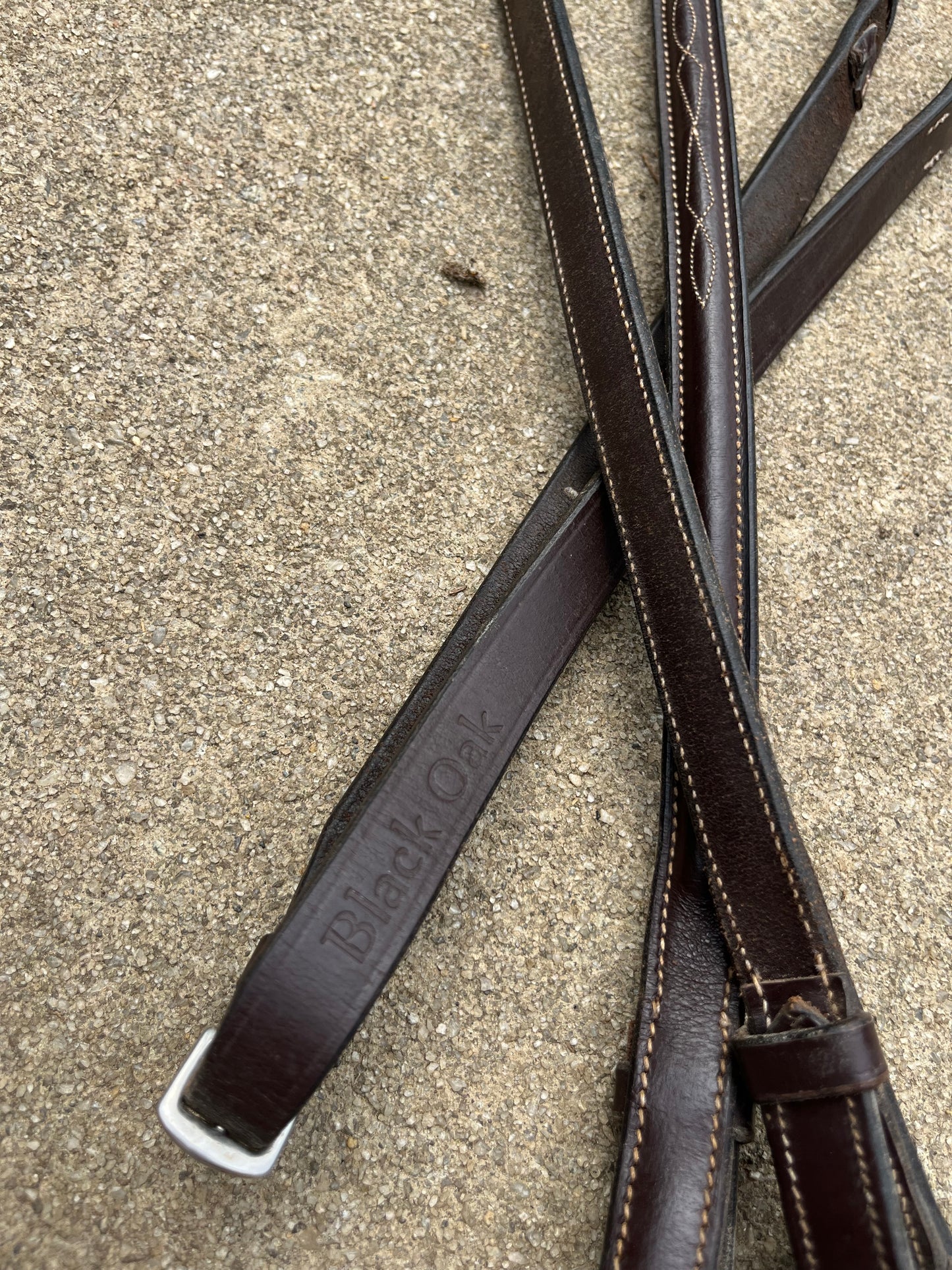 Black Oak Fancy Stitch Reins