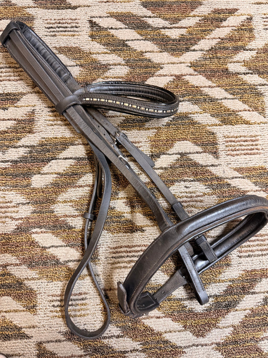 Black Padded Blingy Dressage Bridle