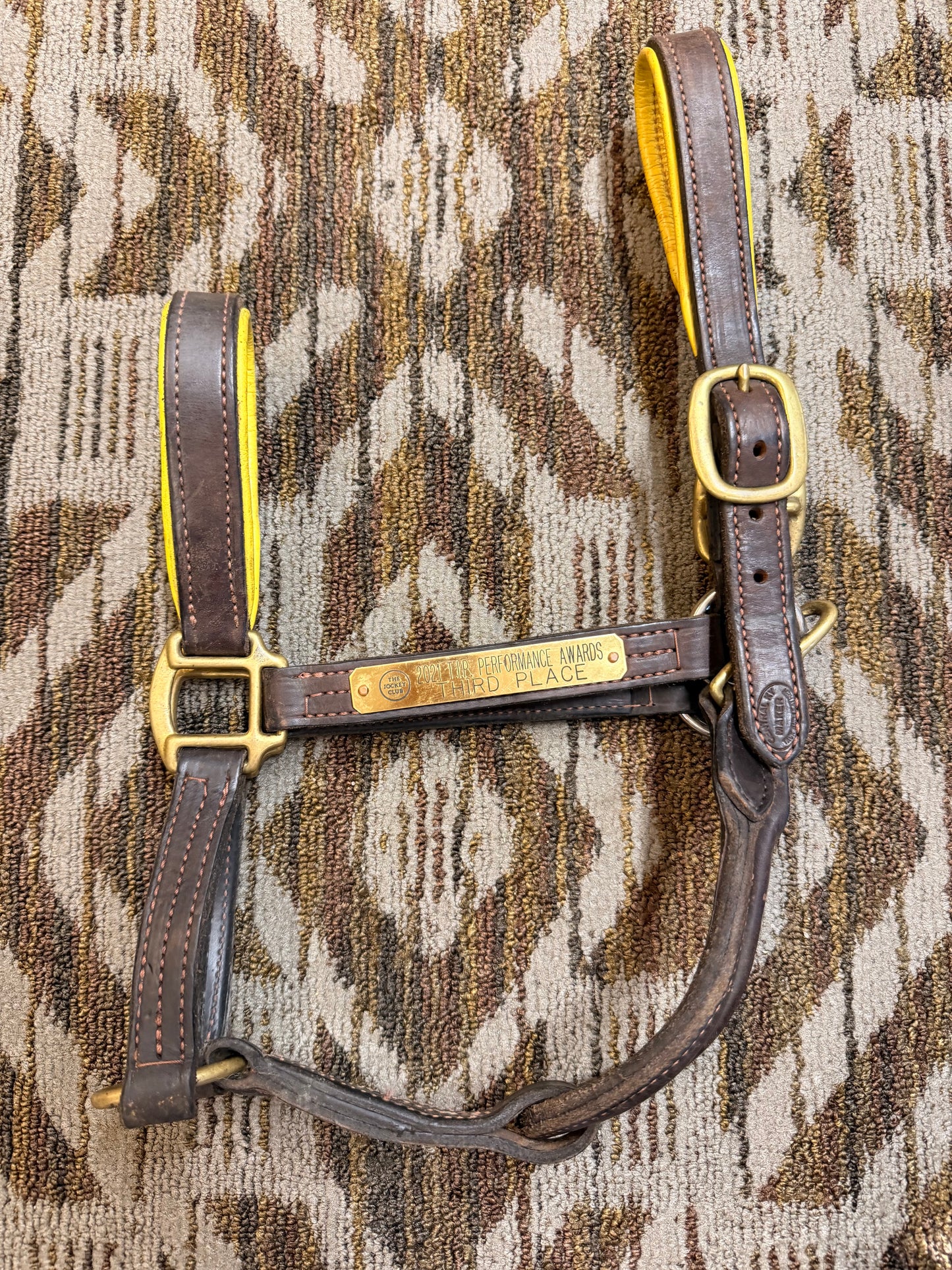 Central KY Maker Full Yellow Padded Leather Halter